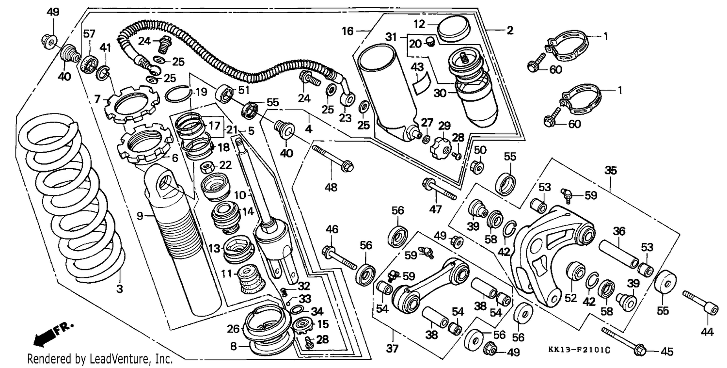 REAR CUSHION (XR250RG/RH/RJ/RK/RL/RM)