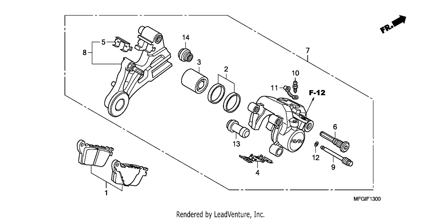 REAR BRAKE CALIPER (CB600F/F3)