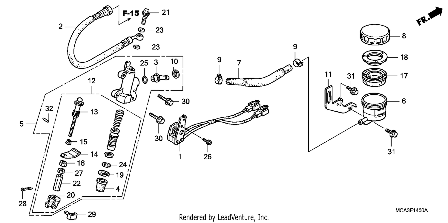 REAR BRAKE MASTER CYLINDER