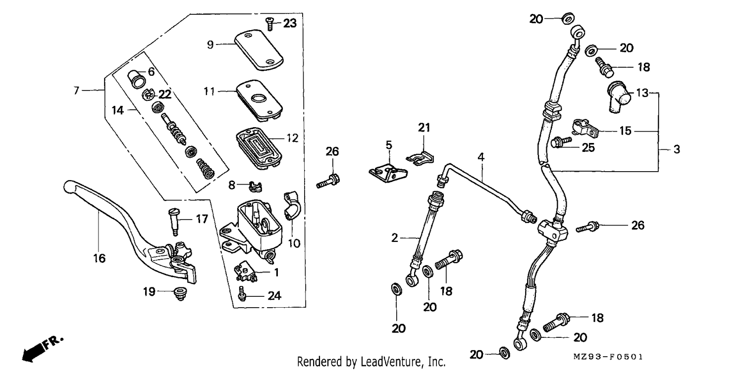 FR. BRAKE MASTER CYLINDER (ST1100PS/PT)