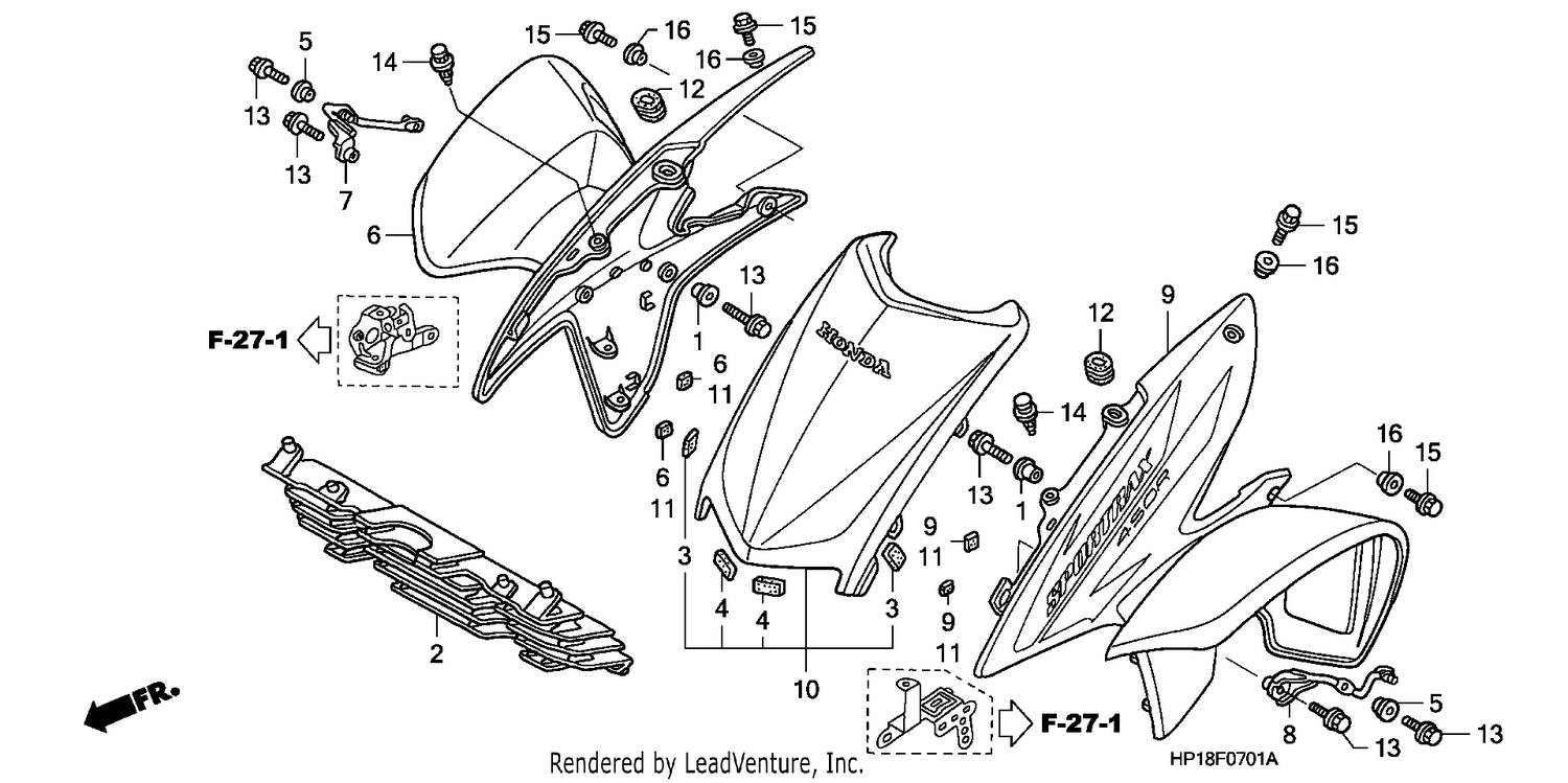 FRONT FENDER (TRX450R6,7,8/ER6,7,8)