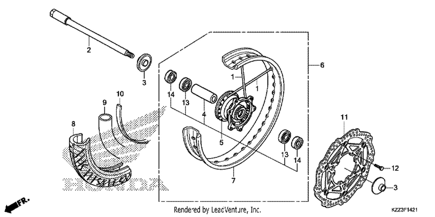  21 FRONT WHEEL (CRF250M)