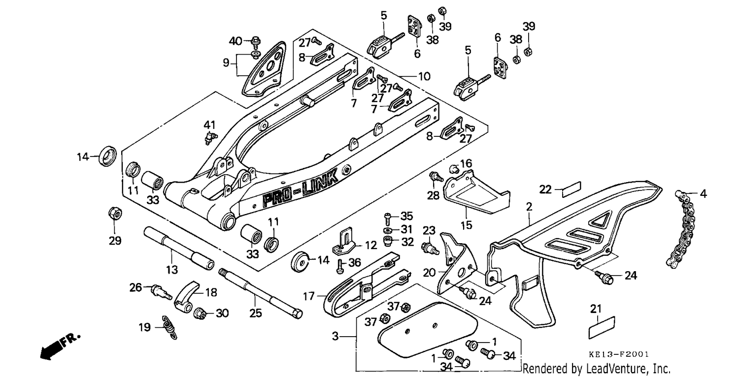 REAR FORK/CHAIN CASE (2)