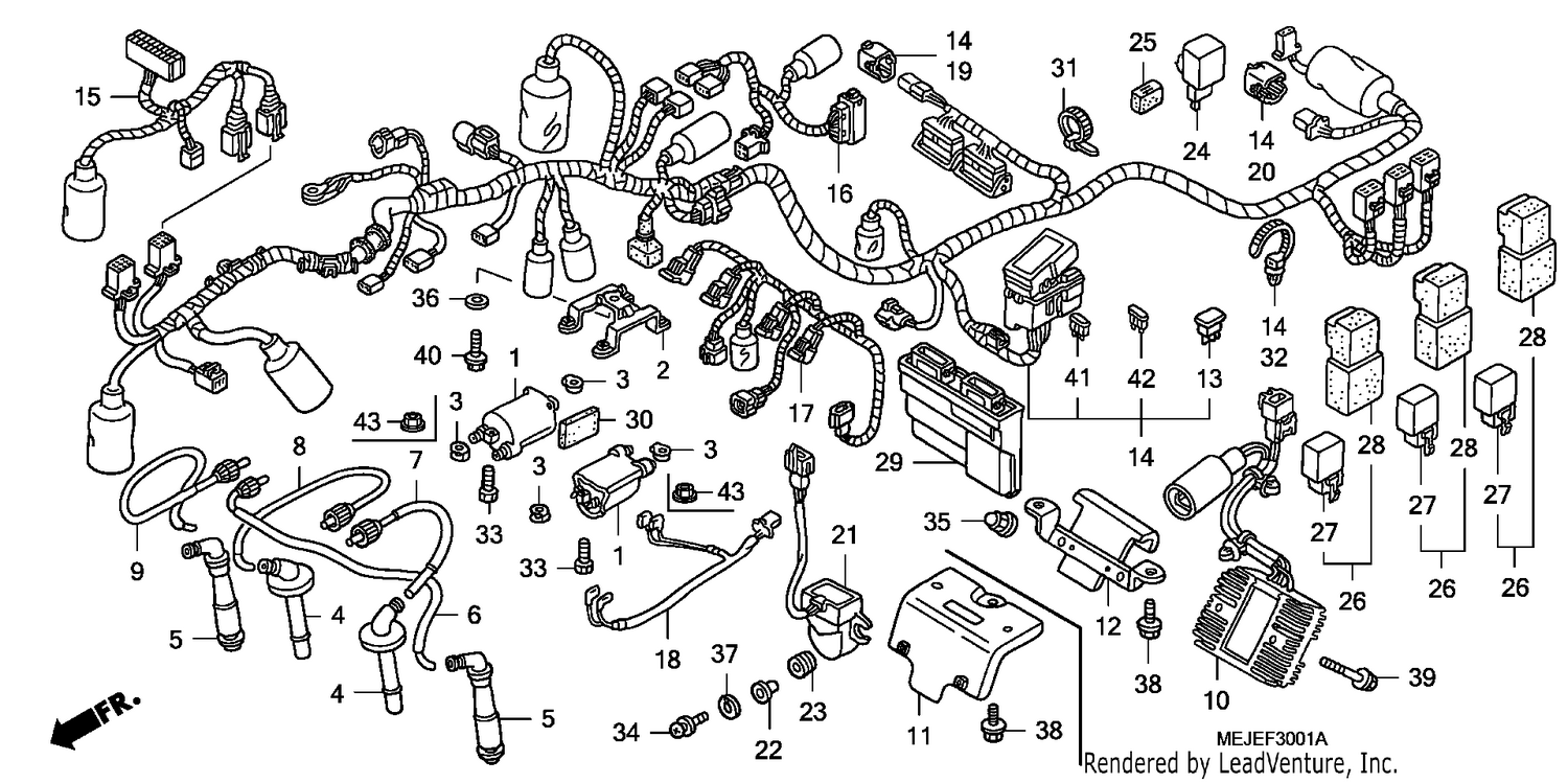 WIRE HARNESS/IGNITION COI L (CB1300S/SA)