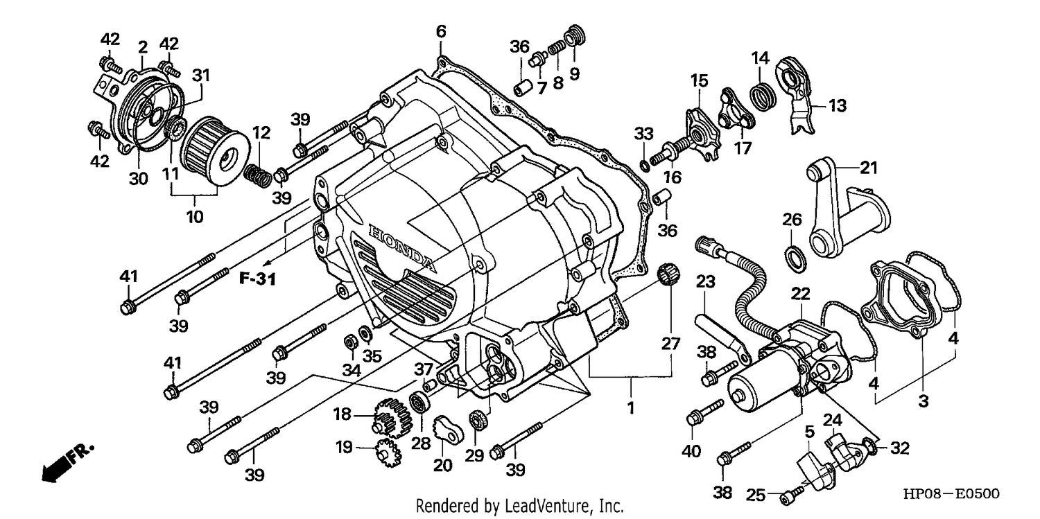 FRONT CRANKCASE COVER (TRX500FE)