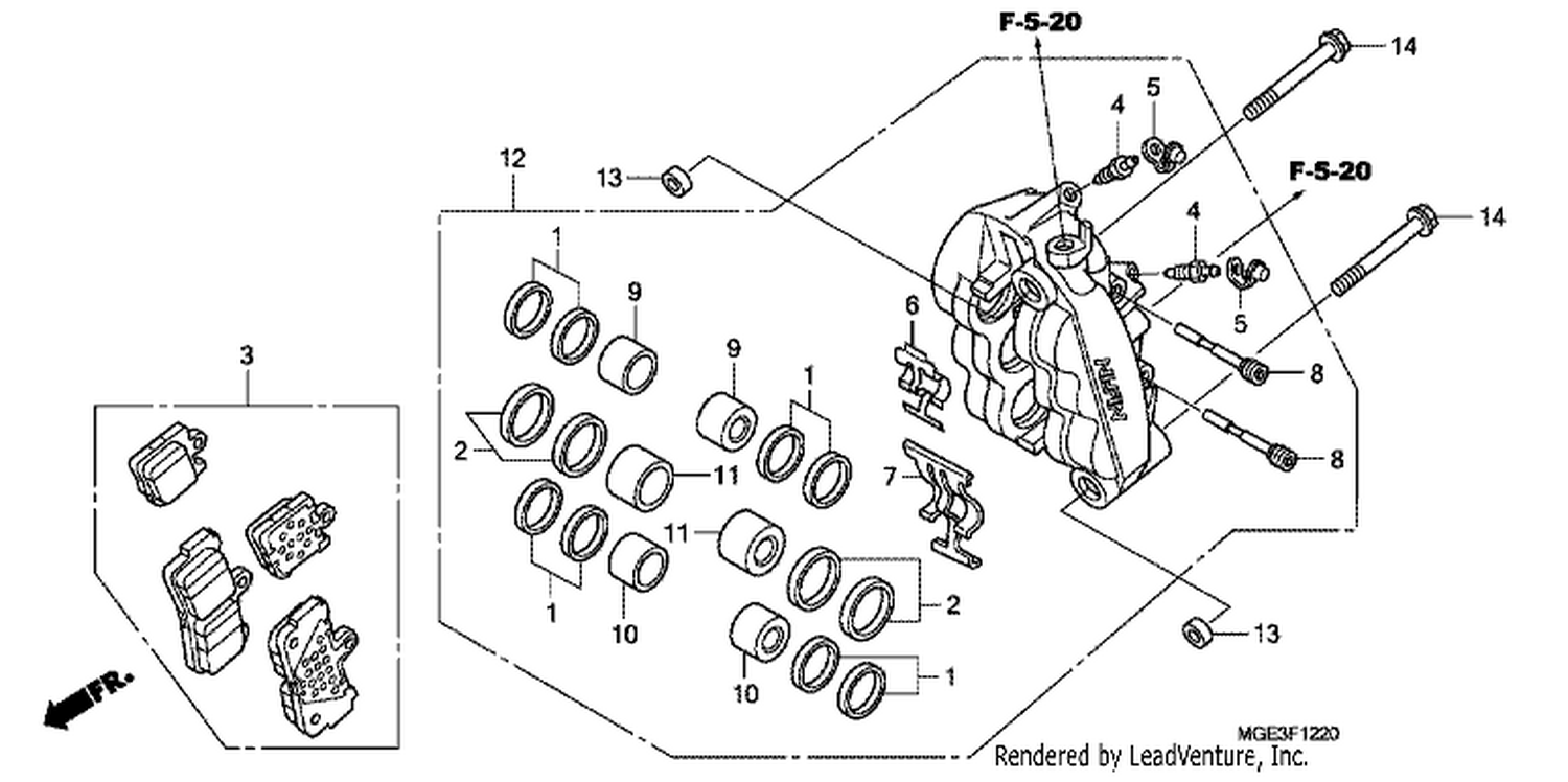  20 L. FRONT BRAKE CALIPER