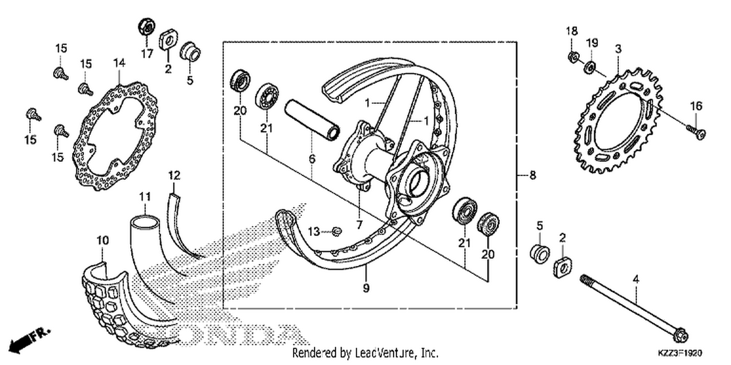  20 REAR WHEEL (CRF250L)