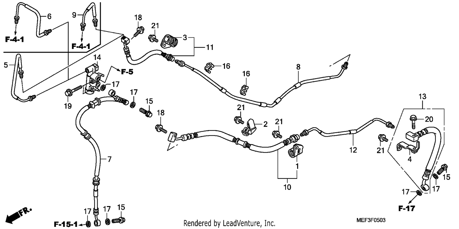 REAR BRAKE PIPE (FJS400D9 /FJS400A)
