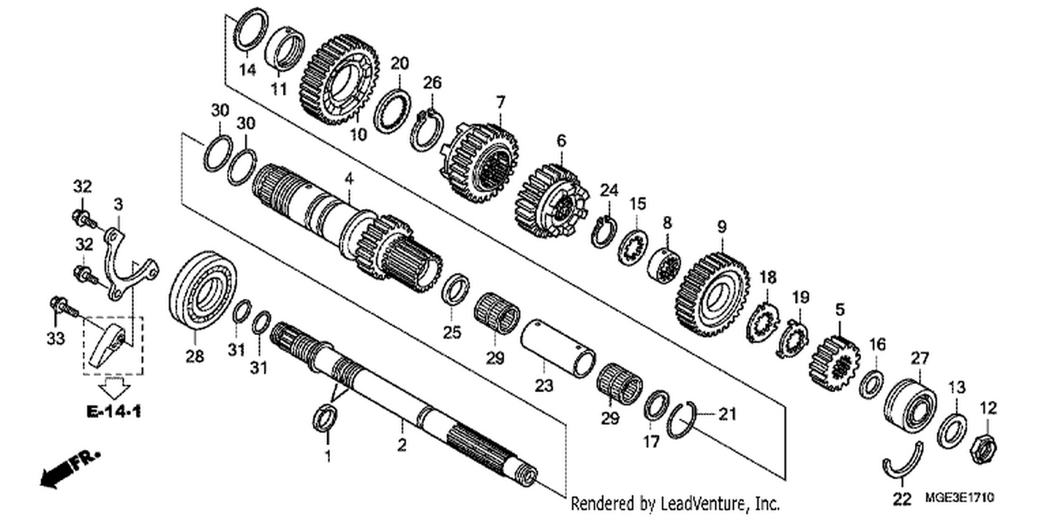  10 TRANSMISSION (VFR1200FD) (MAINSHAFT)