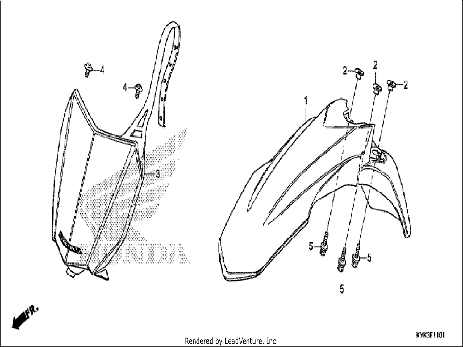  1 FRONT FENDER (CRF110FK)