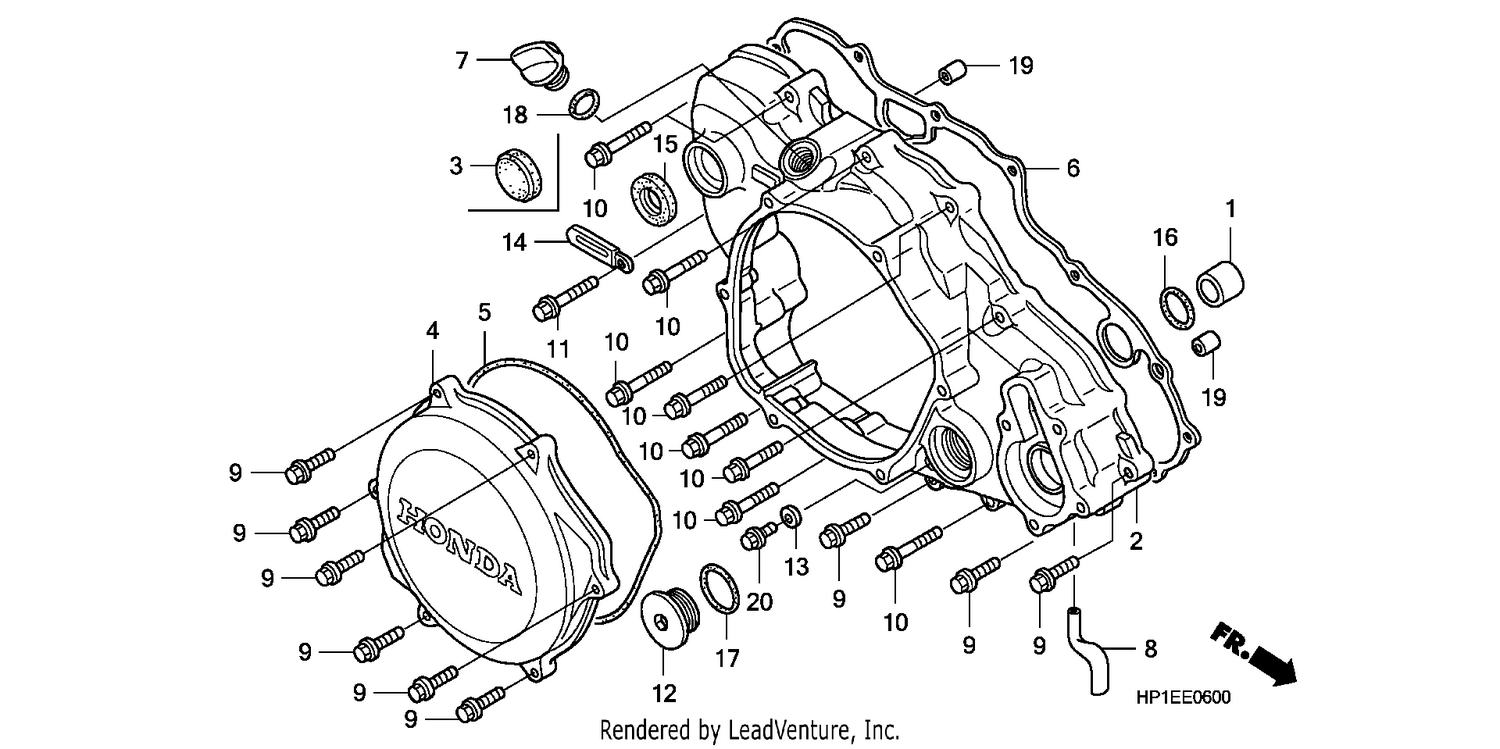 R. CRANKCASE COVER