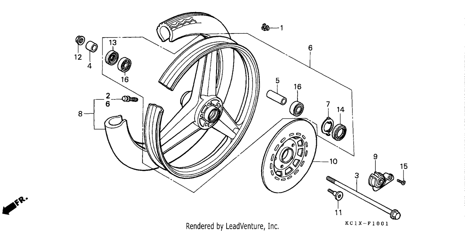 FRONT WHEEL (CB125TDJ/TP)