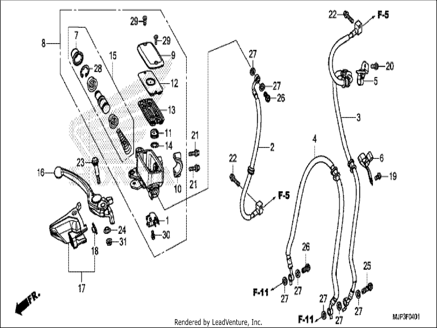  1 FR. BRAKE MASTER CYLINDER (CRF1000A/CRF1000D)