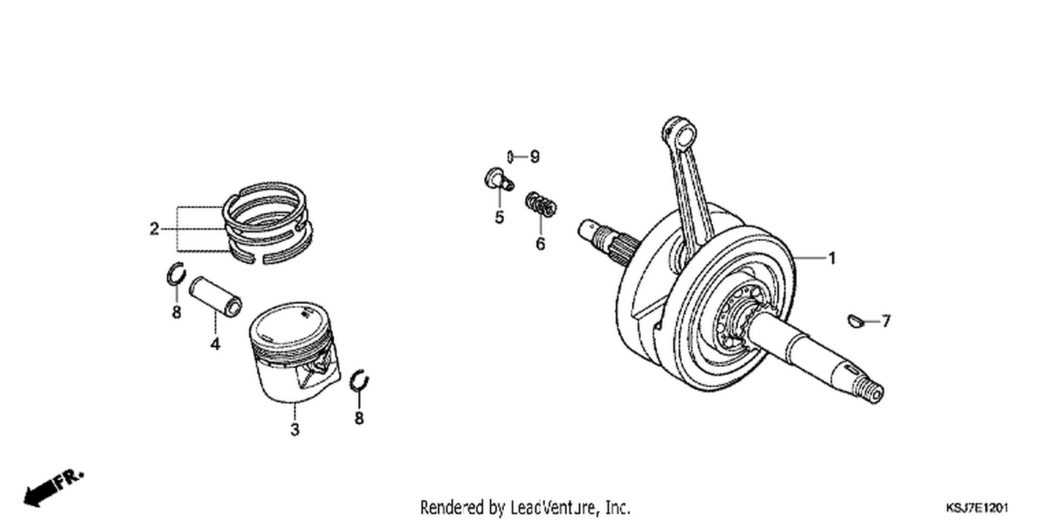  1 CRANKSHAFT/ PI STON (CRF100F)