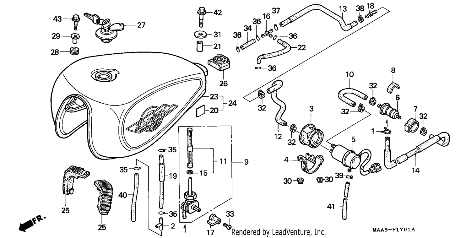 FUEL TANK/FUEL PUMP (VT1100CV/CW/C2)