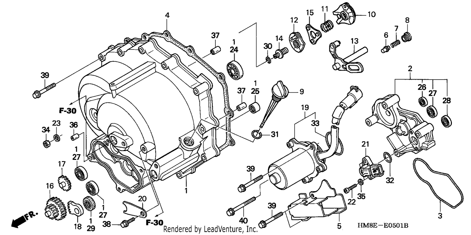 FRONT CRANKCASE COVER (TRX250TE)
