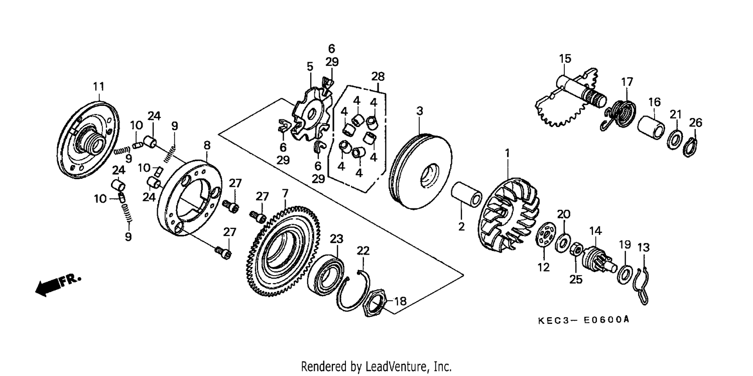 DRIVE FACE/ KICK STARTER SPINDLE