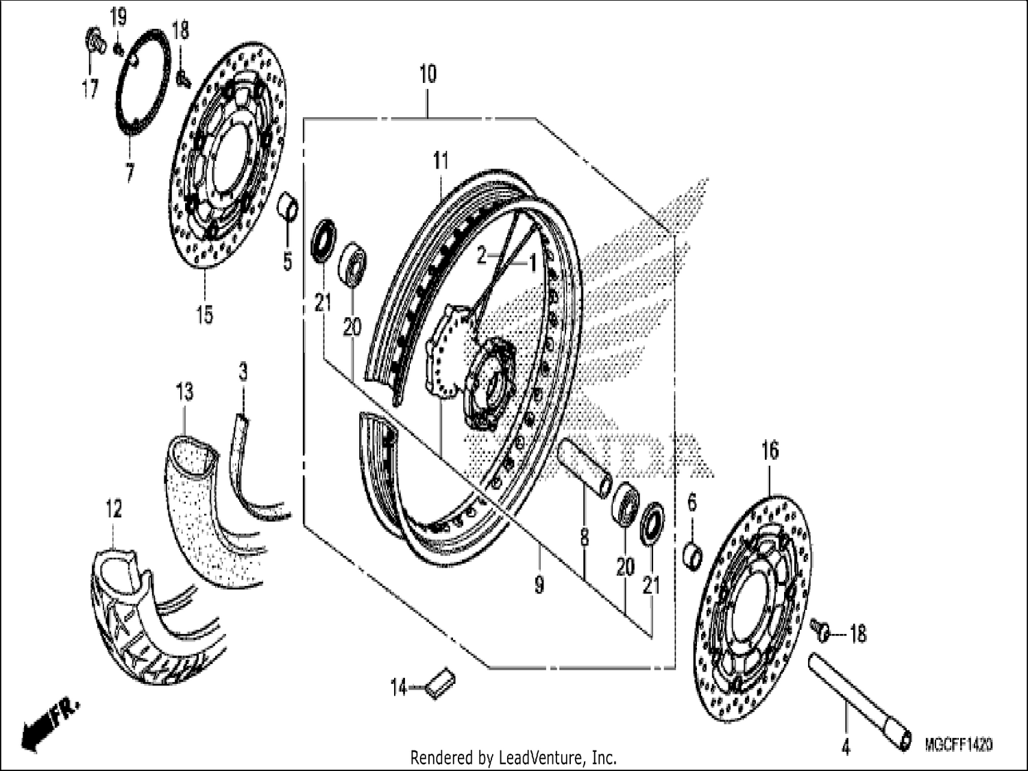  20 FRONT WHEEL (CB1100CA)