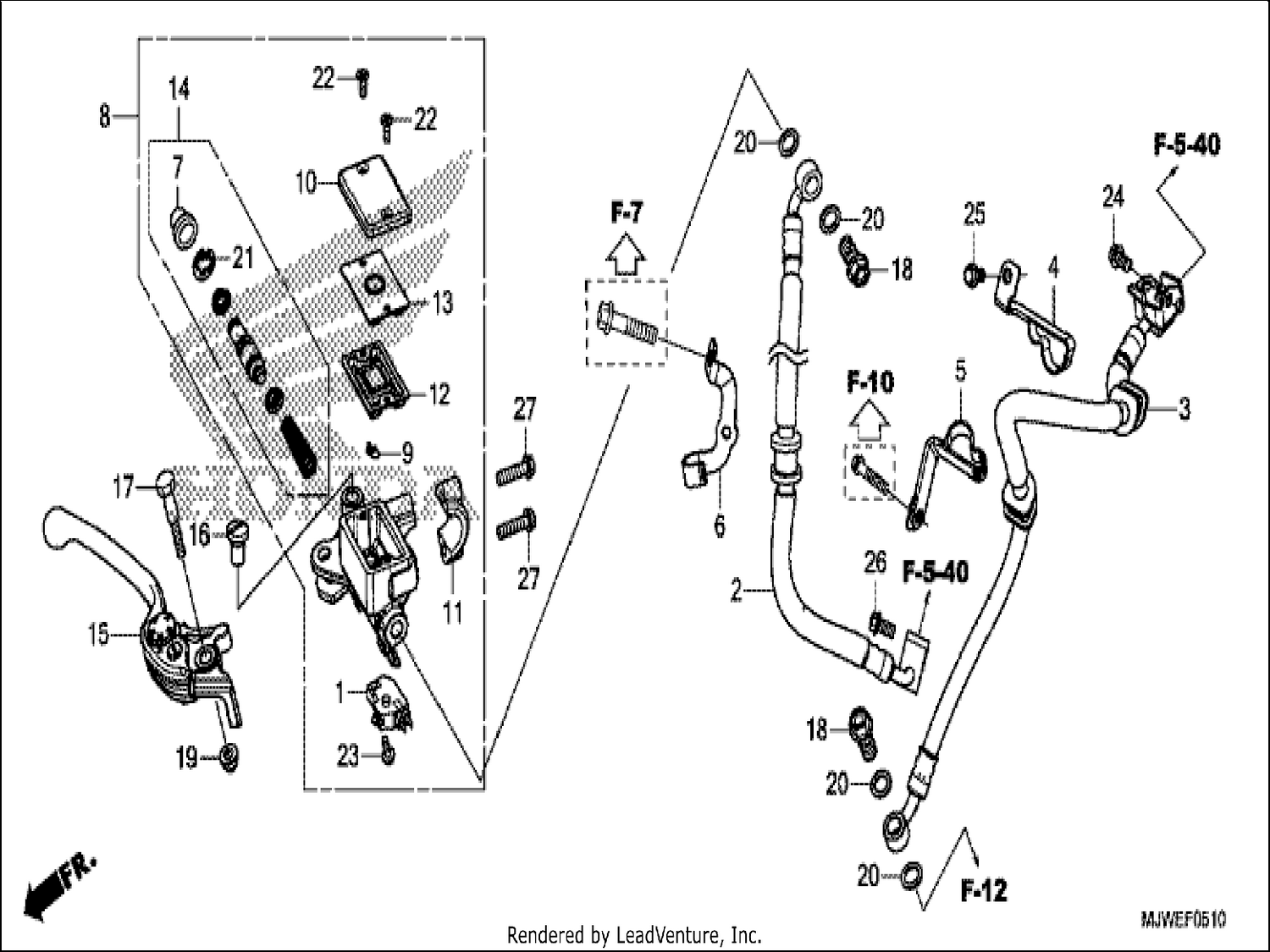  10 FRONT BRAKE MASTER CYLINDER (CBR500RA)