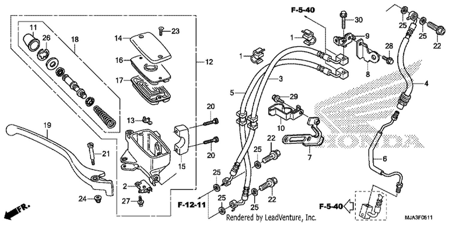  11 FRONT BRAKE MASTER CYLINDER (VT750CS)