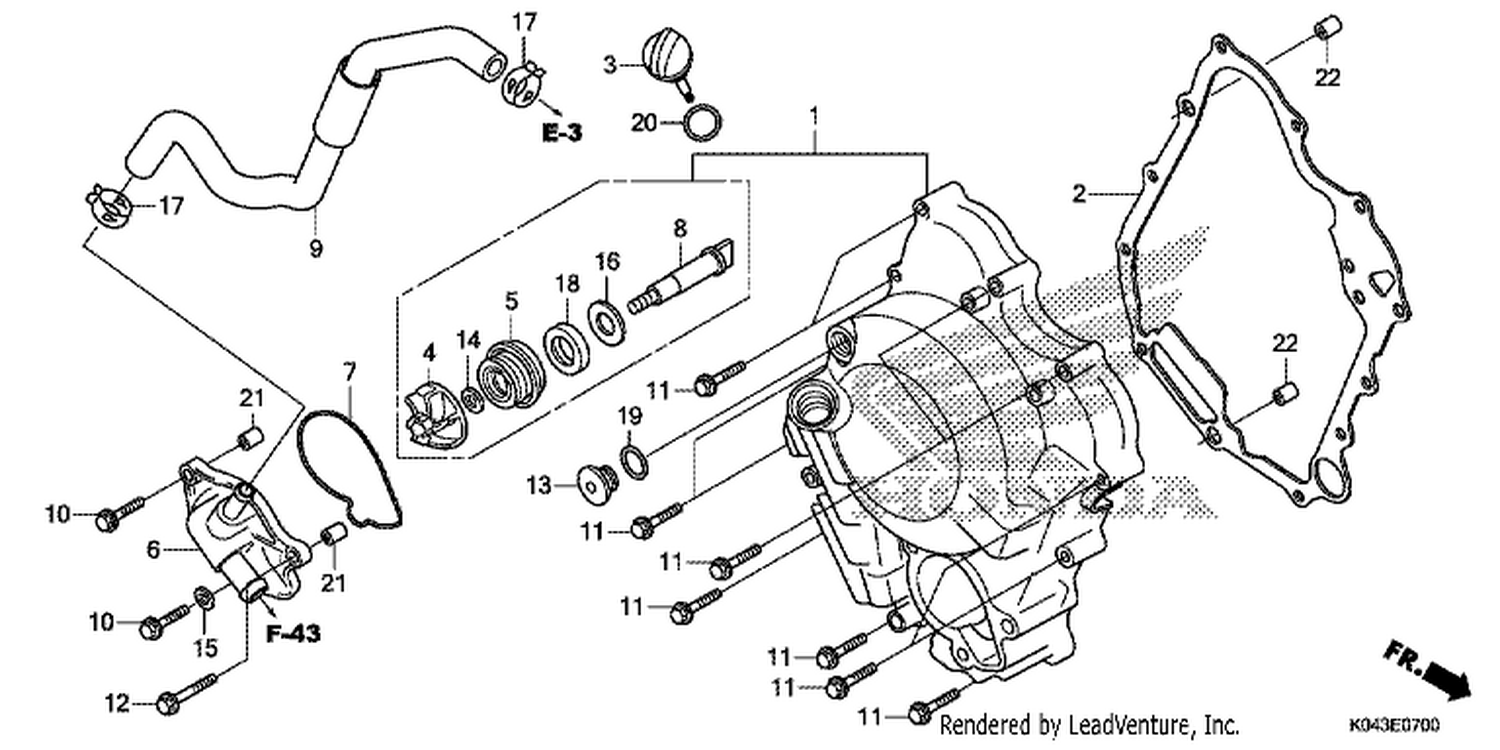  RI GHT CRANKCASE COVER/ WATER PUMP