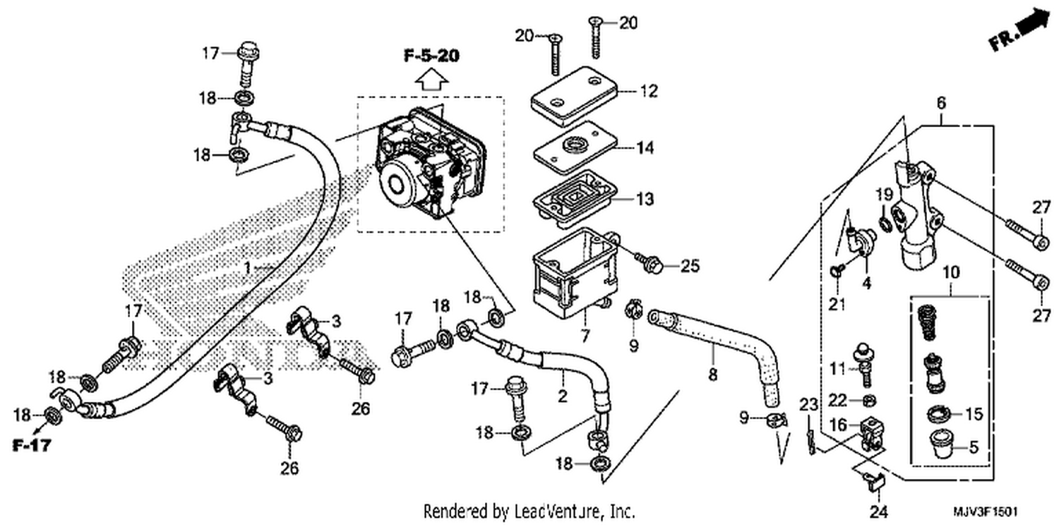  1 REAR BRAKE MASTER CYLINDER (ABS)