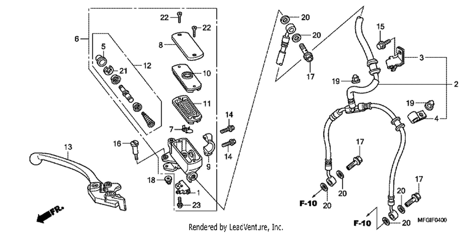  FR. BRAKE MASTER CYLI NDER (CB600F/ F3)