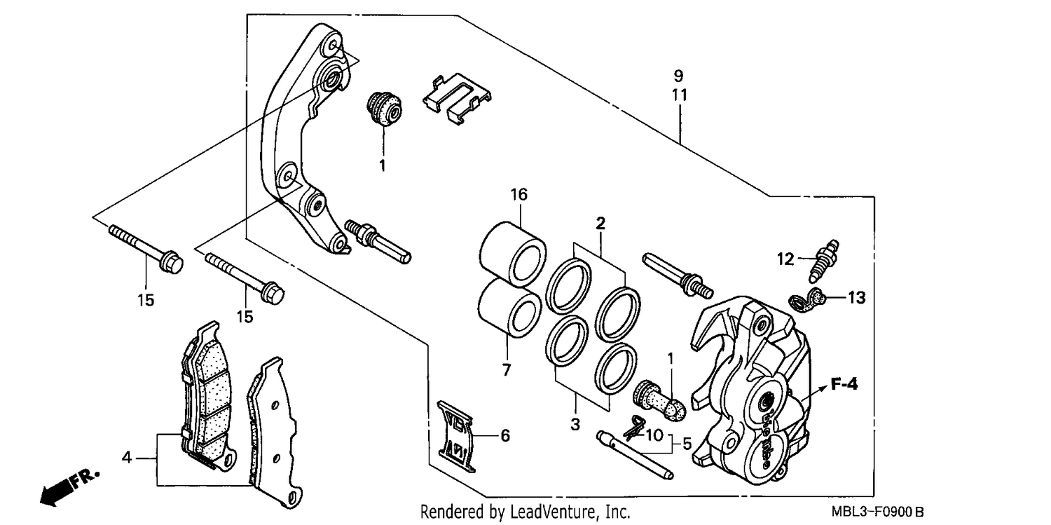 FRONT BRAKE CALIPER (NT650VW/X/Y/1)