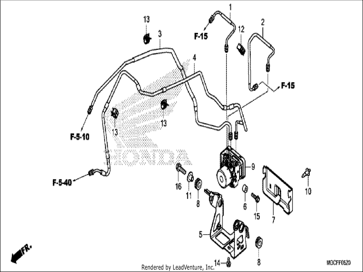  20 ABS MODULATOR/BRAKE PIPE