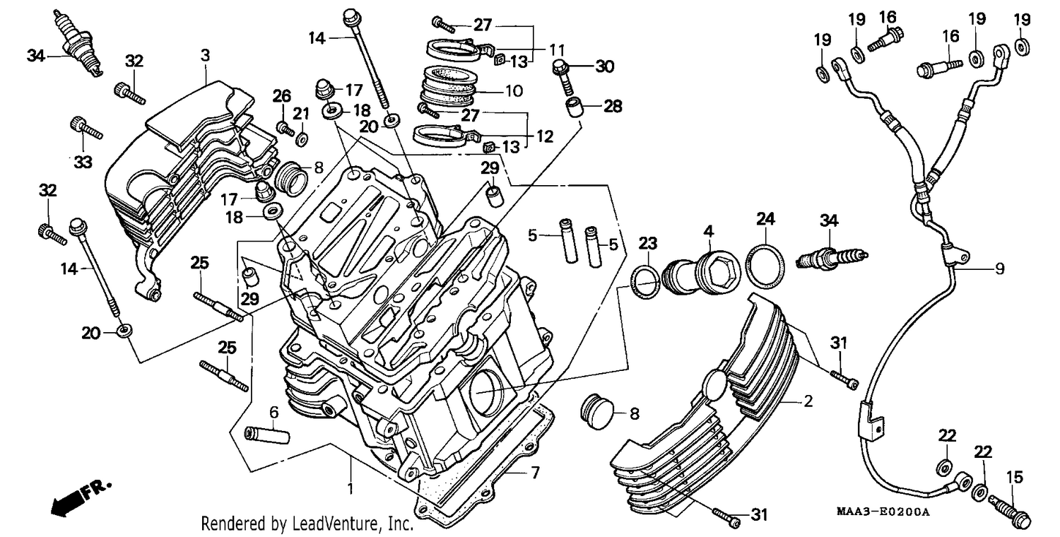 CYLINDER HEAD (FRONT) (VT1100CS/CT)