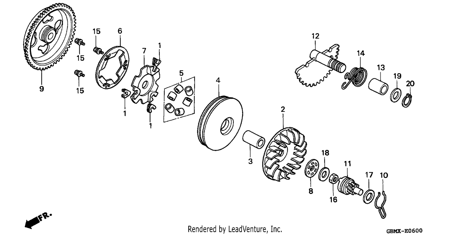 DRIVE FACE/ KICK STARTER SPINDLE
