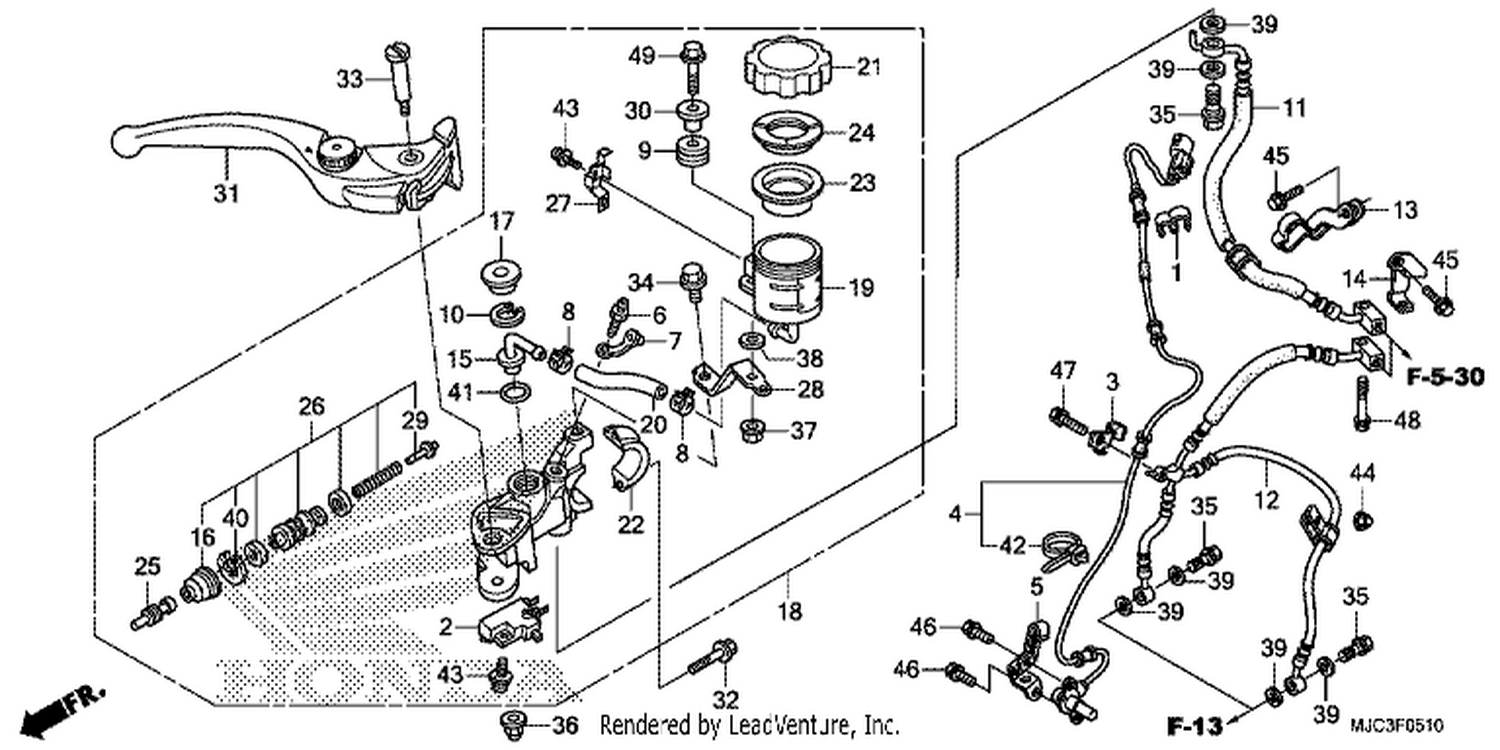  10 FRONT BRAKE MASTER CYLINDER (CBR600RA)