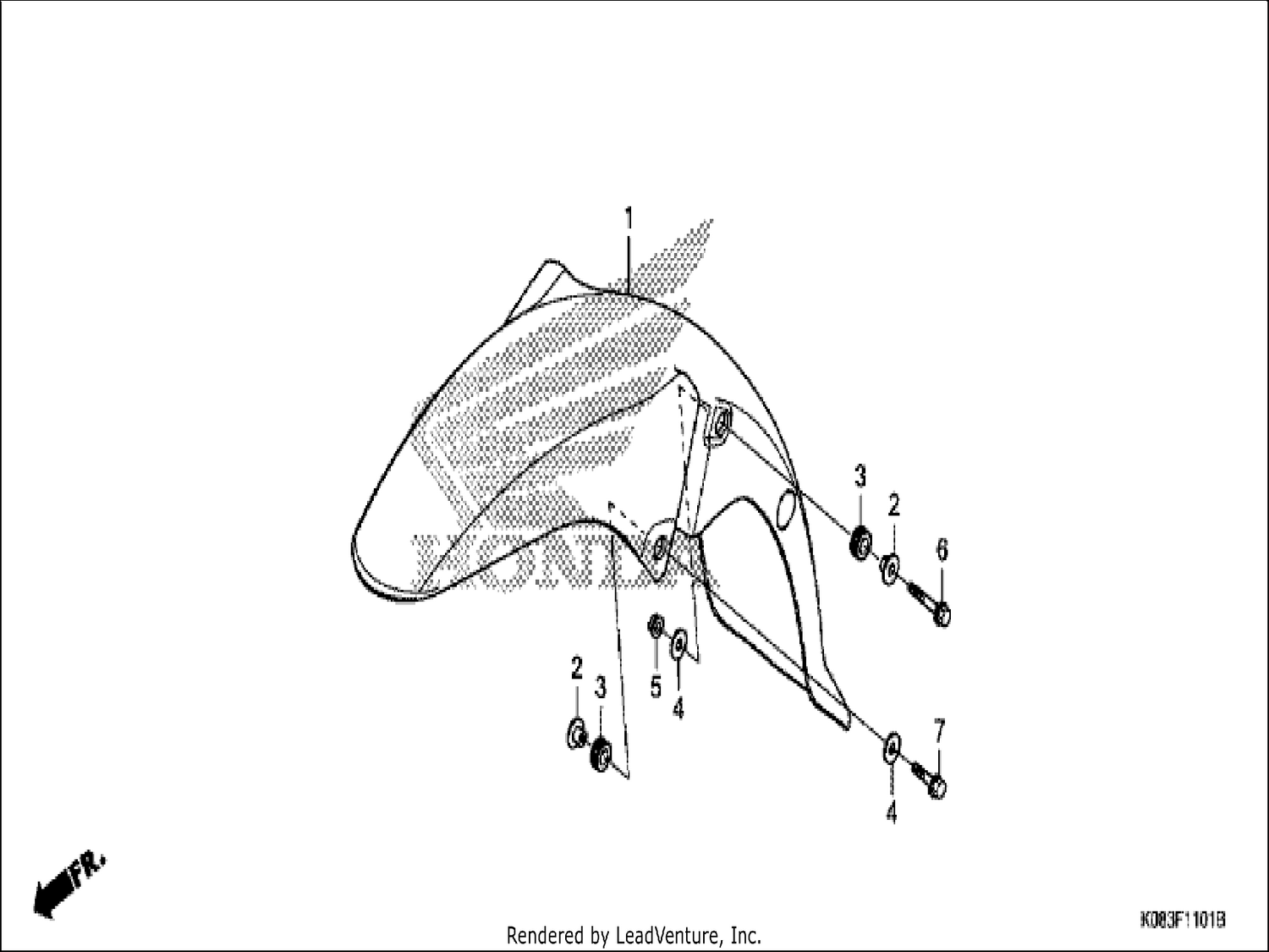  1 FRONT FENDER (CG110SHJ/K)