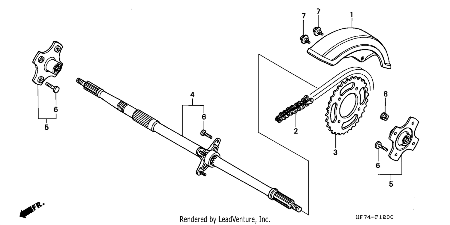 REAR WHEEL AXLE