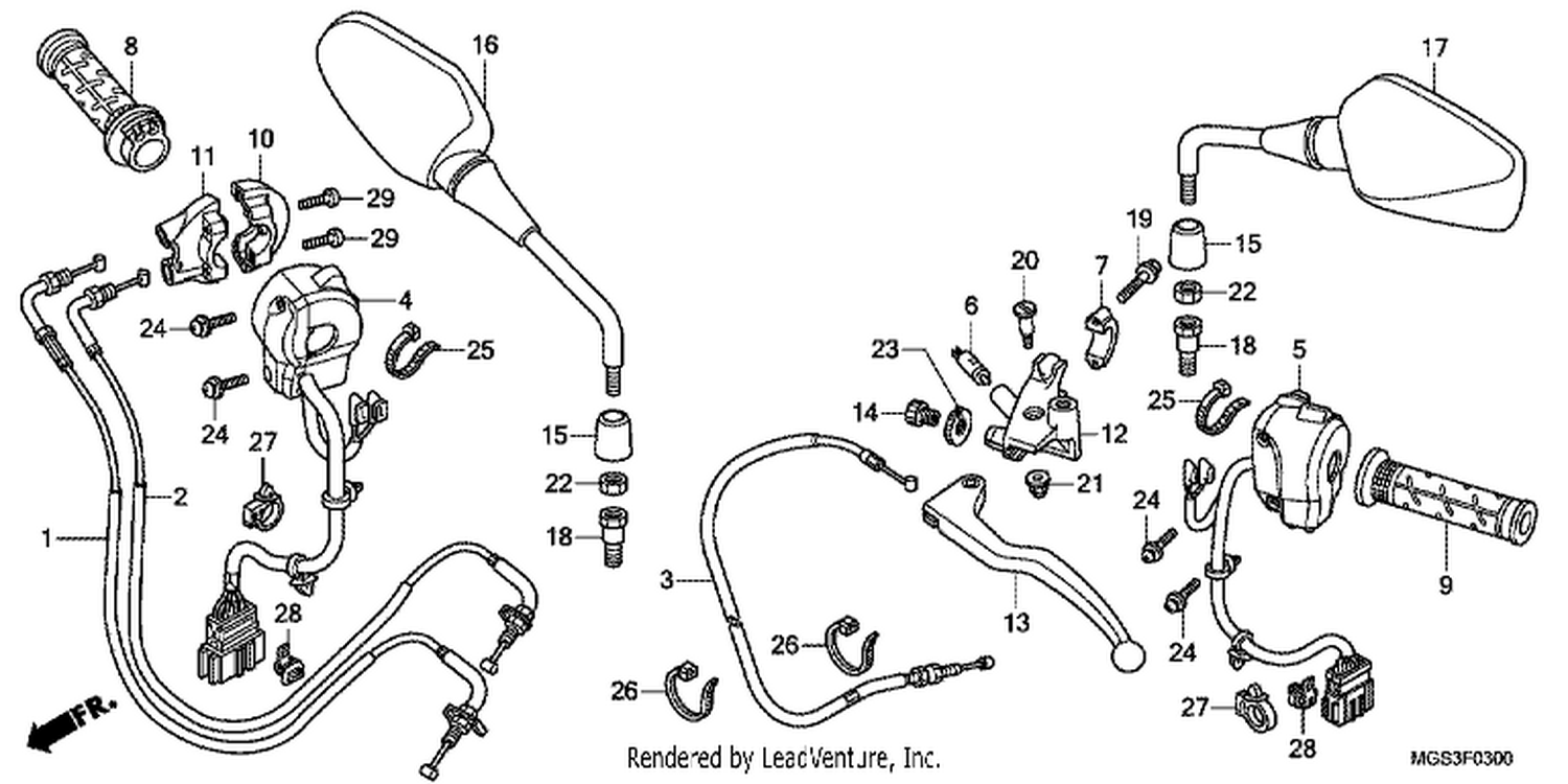  HANDLE LEVER/SWITCH/CABLE (NC700X/XA)