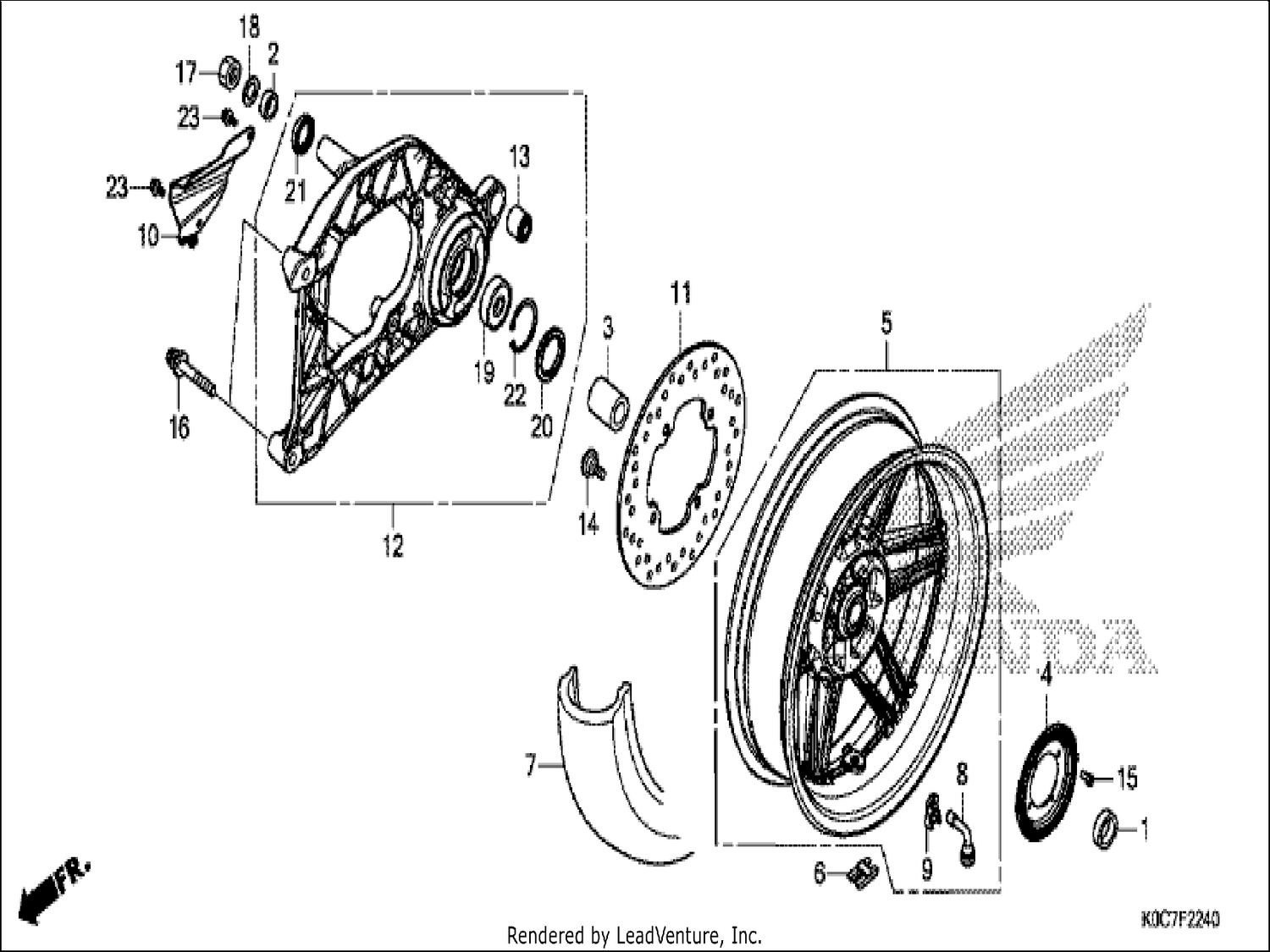  40 REAR WHEEL/SWINGARM