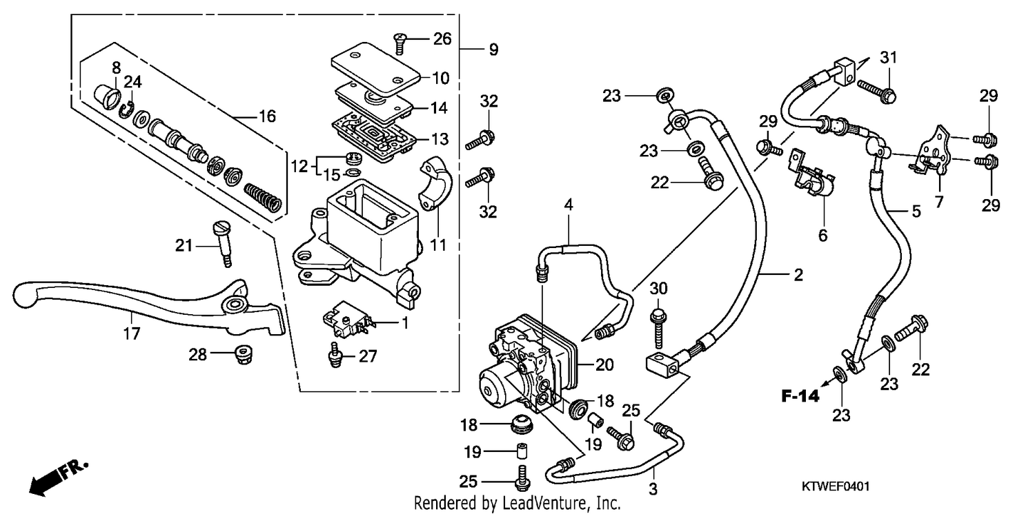 FR. BRAKE MASTER CYLINDER (SH300A/AR)