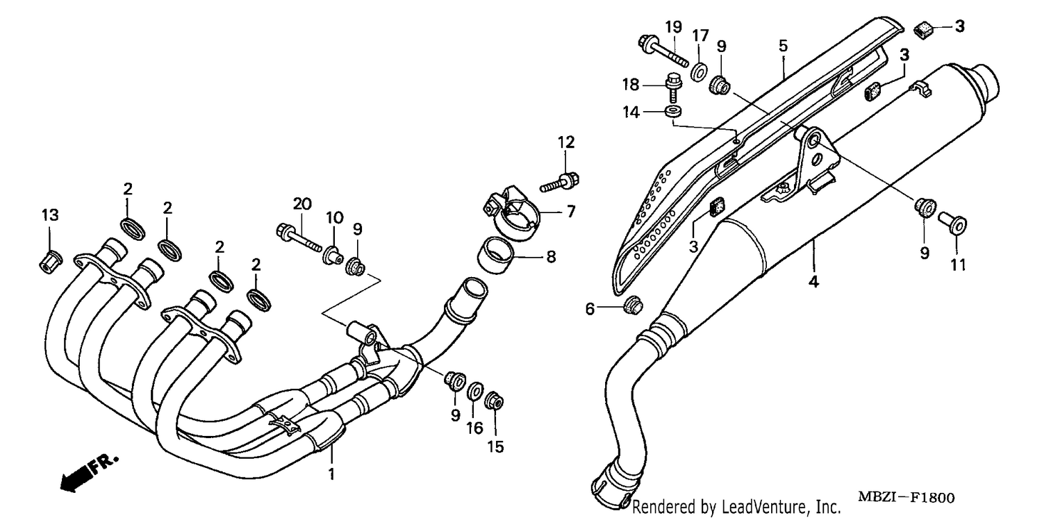 EXHAUST MUFFLER (CB600F2/F22)