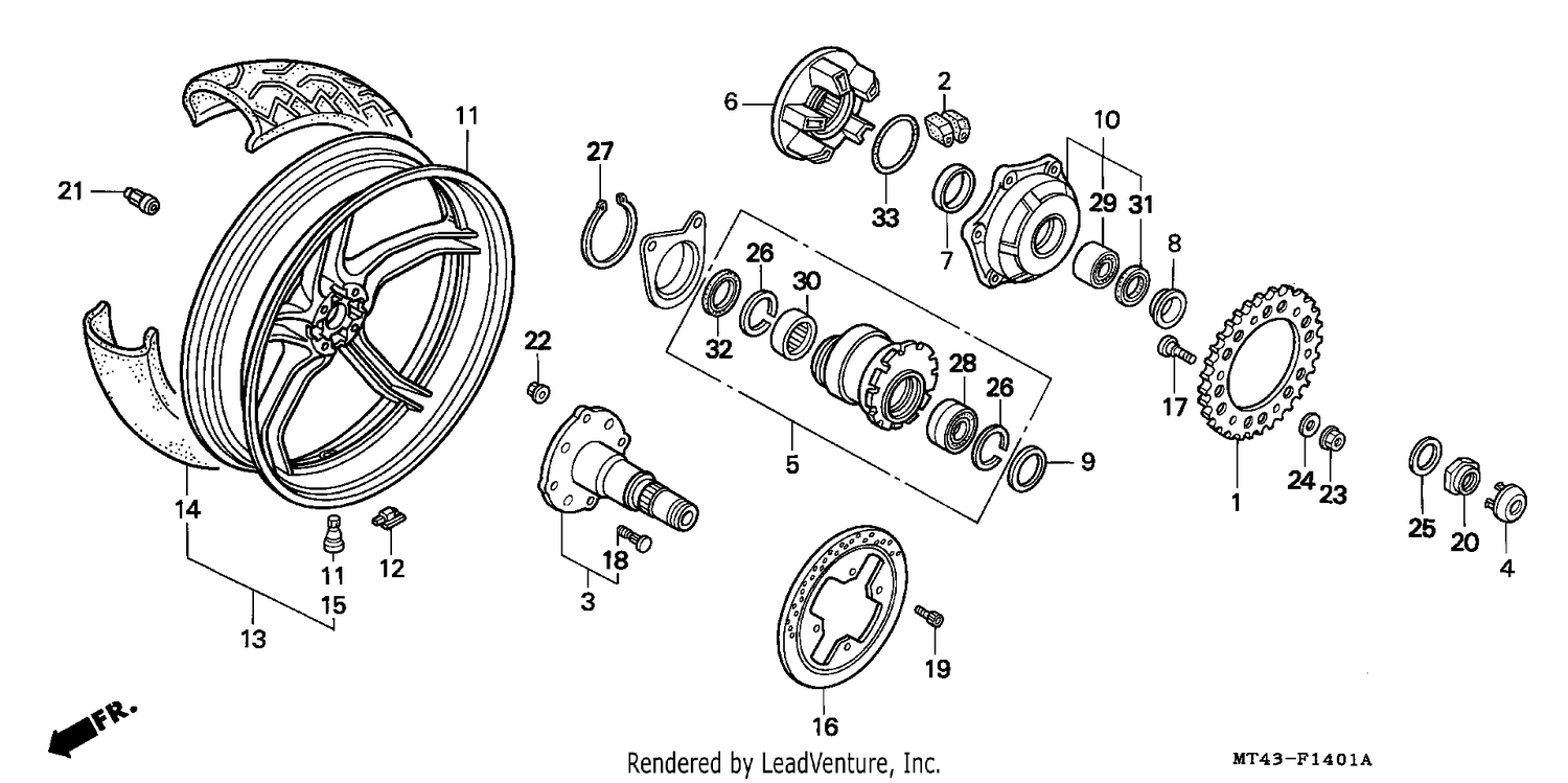 REAR WHEEL (VFR750FR/FS/FT/FV)