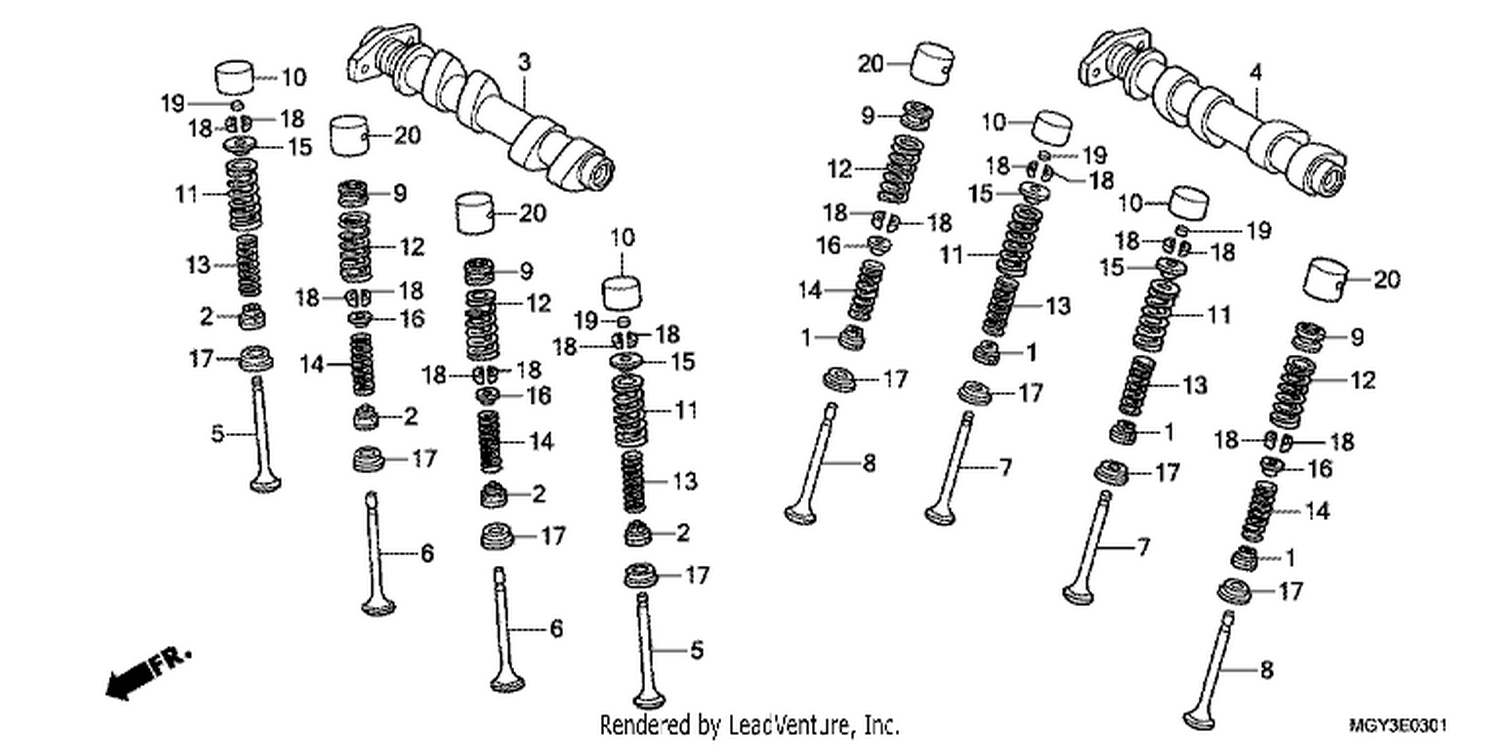  1 CAMSHAFT/VALVE (REAR)