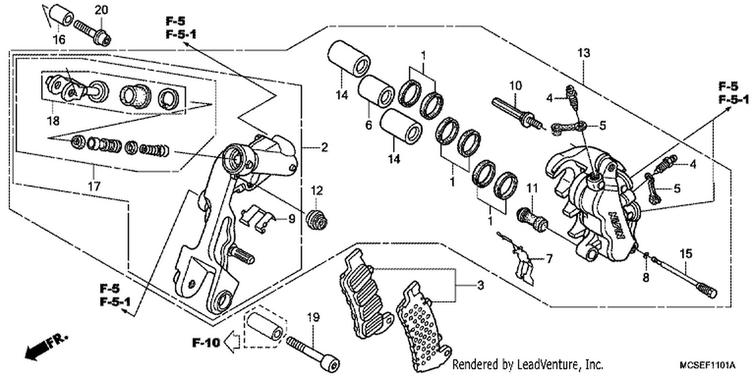  1 LEFT FRONT BRAKE CALIPER