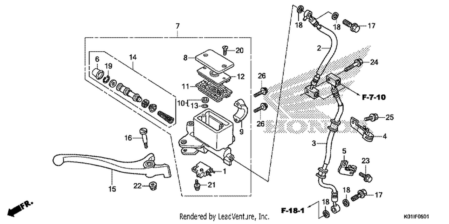  1 FRONT BRAKE MASTER CYLINDER (ABS)