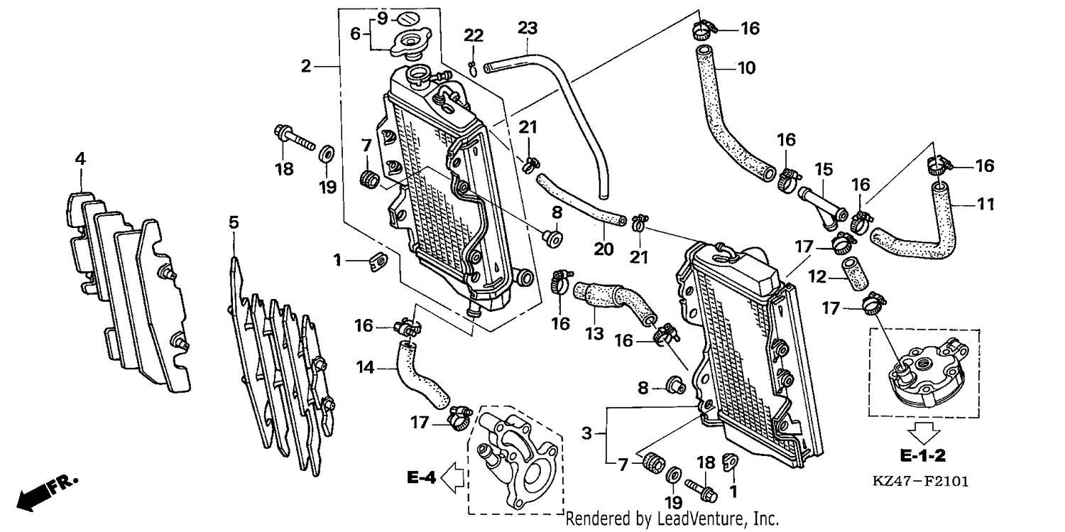 RADIATOR (CR125R5-7)