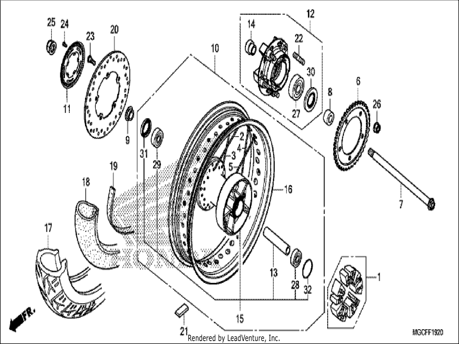  20 REAR WHEEL (CB1100CA)
