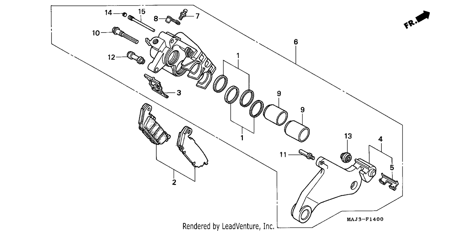 REAR BRAKE CALIPER (ST1100/ST1100AS)