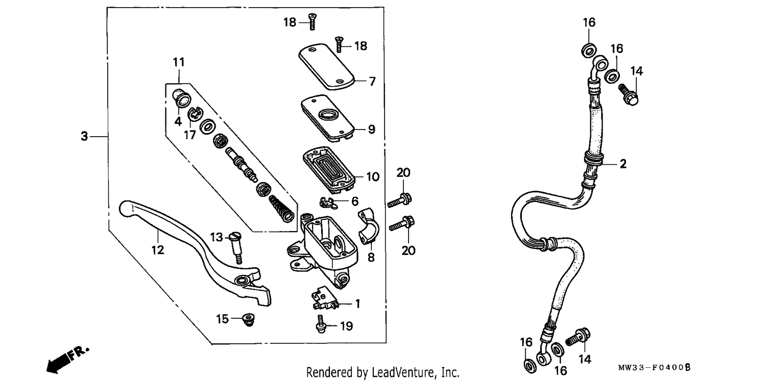 FR. BRAKE MASTER CYLINDER (CB750)