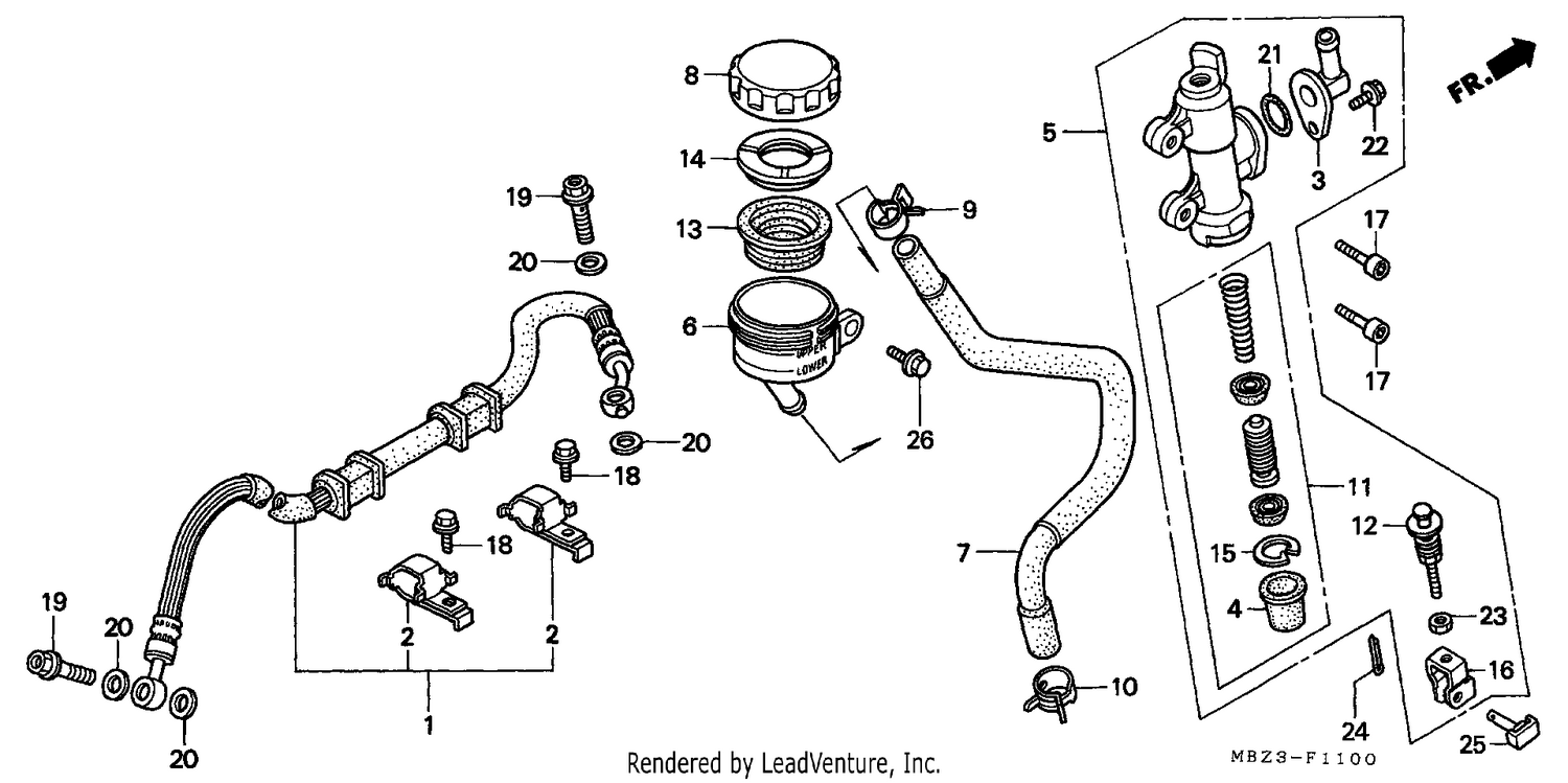 REAR BRAKE MASTER CYLINDER