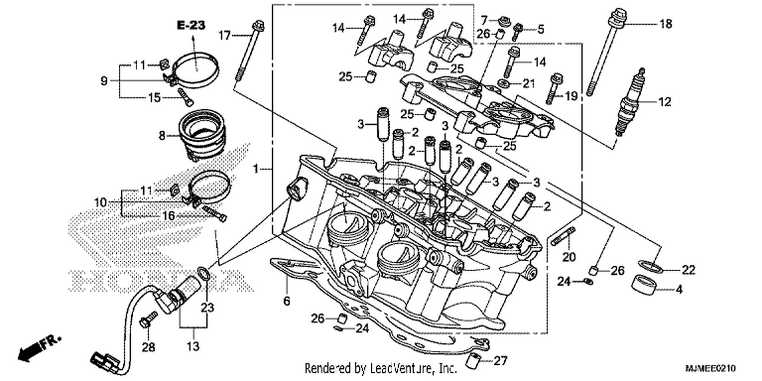  10 CYLINDER HEAD (REAR)