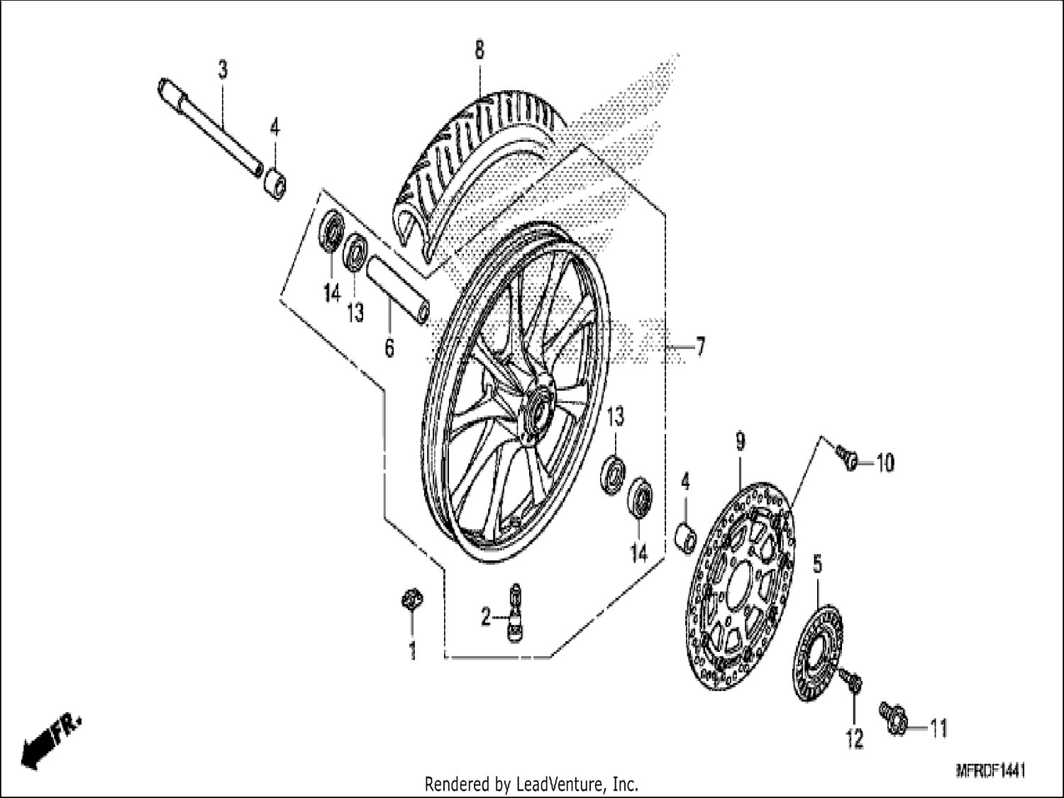  41 FRONT WHEEL (VT1300CXA)
