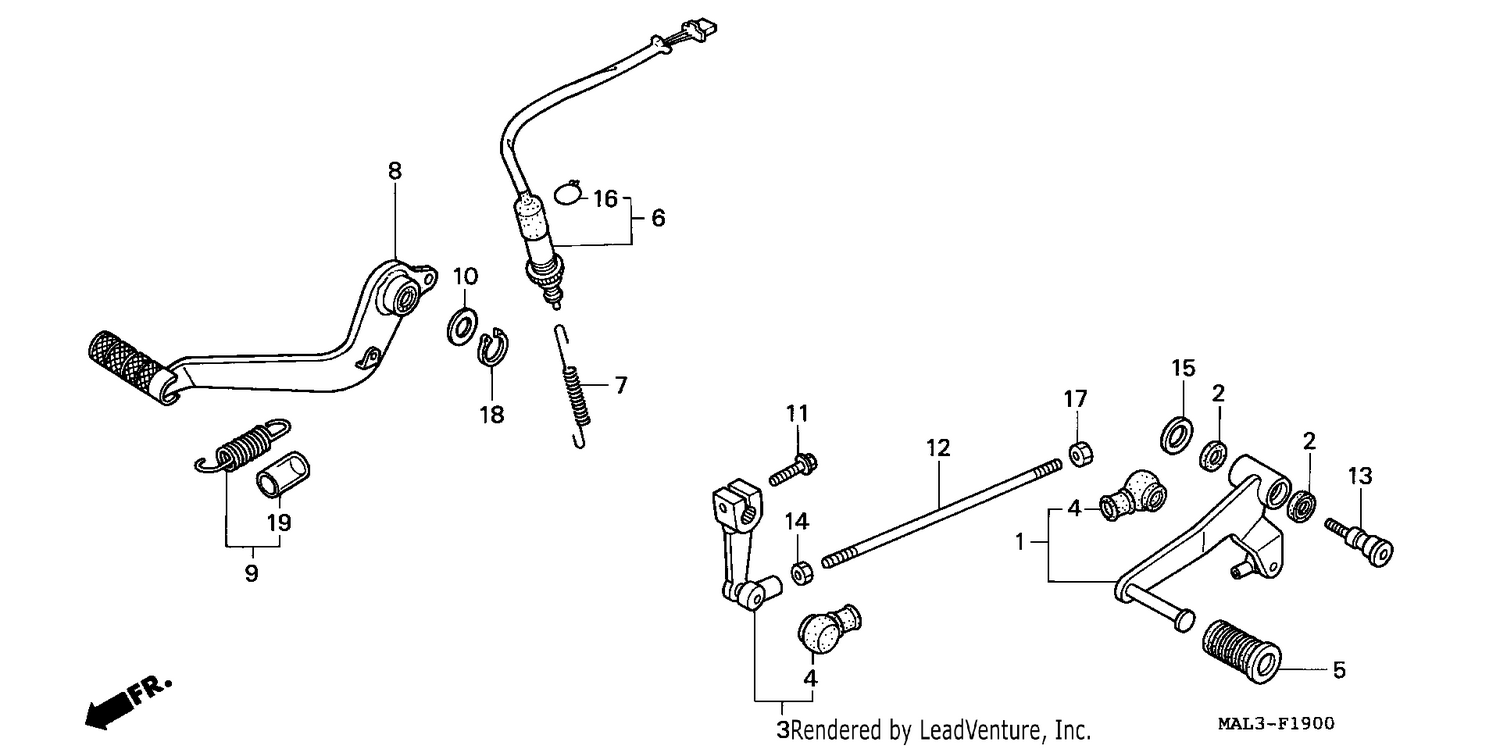 BRAKE PEDAL/CHANGE PEDAL